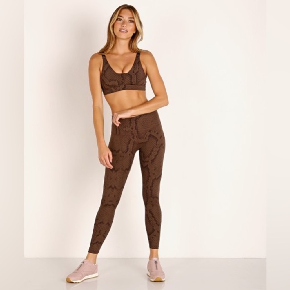 Varley Estrella Legging Bracken Snake & matching sports bra